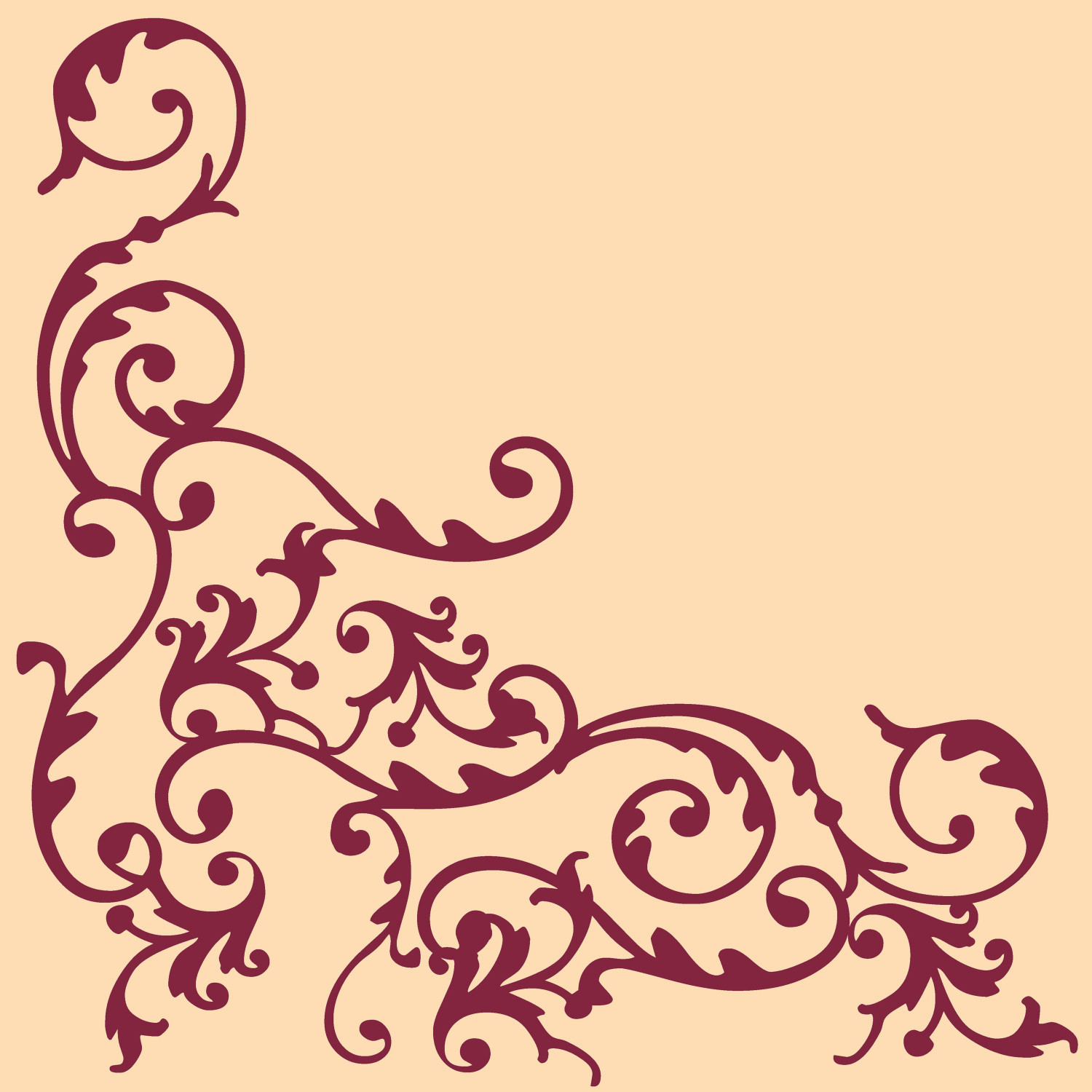 Serwetki flizelinowe wzorzyste "Pomp", kremowo-bordowe / 40x40