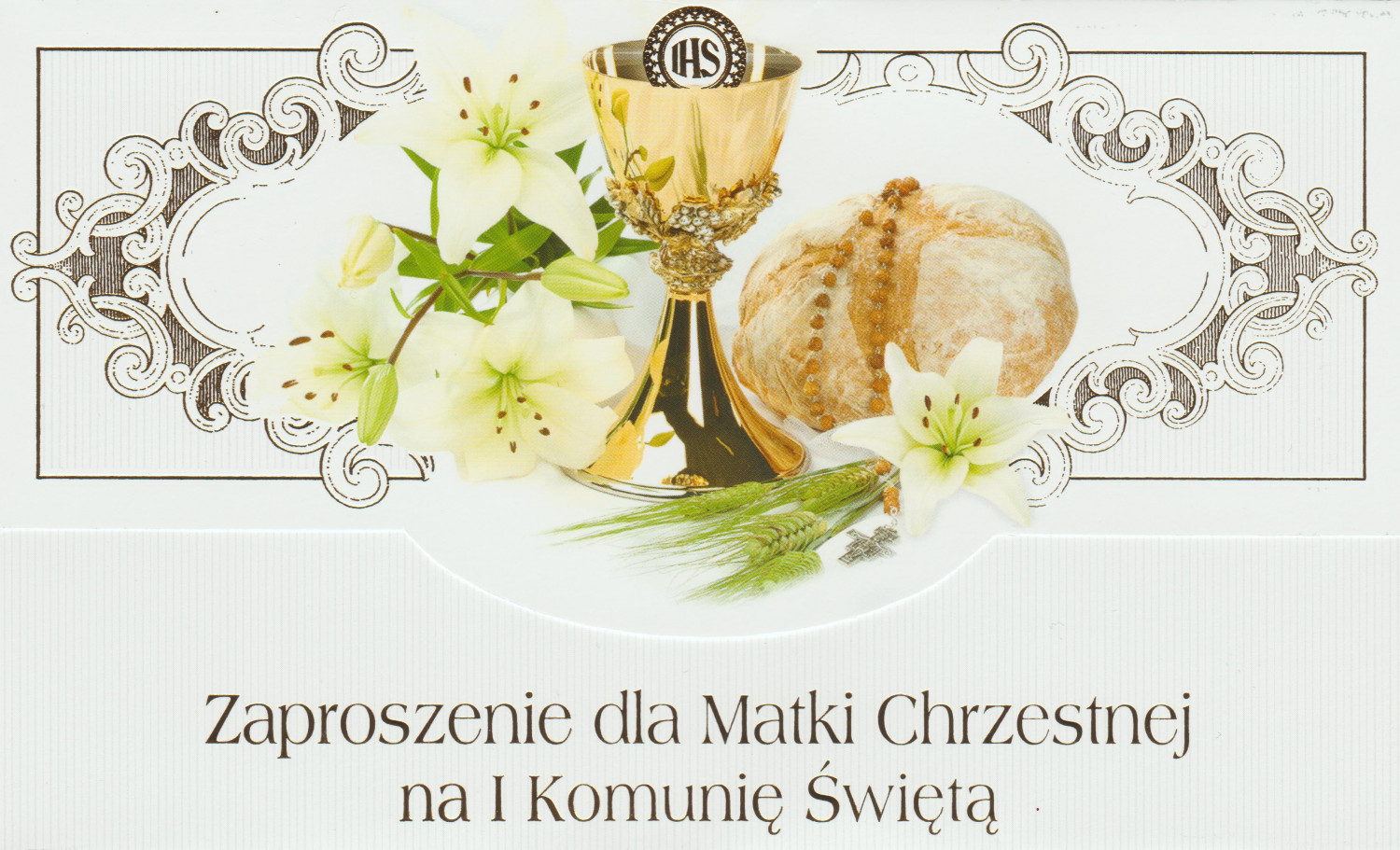 Zaproszenia Komunijne dla Matki Chrzestnej I Komunia Święta / ZS_KOM_26569