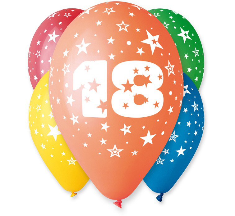 Balony na 18 urodziny, pastel mix
