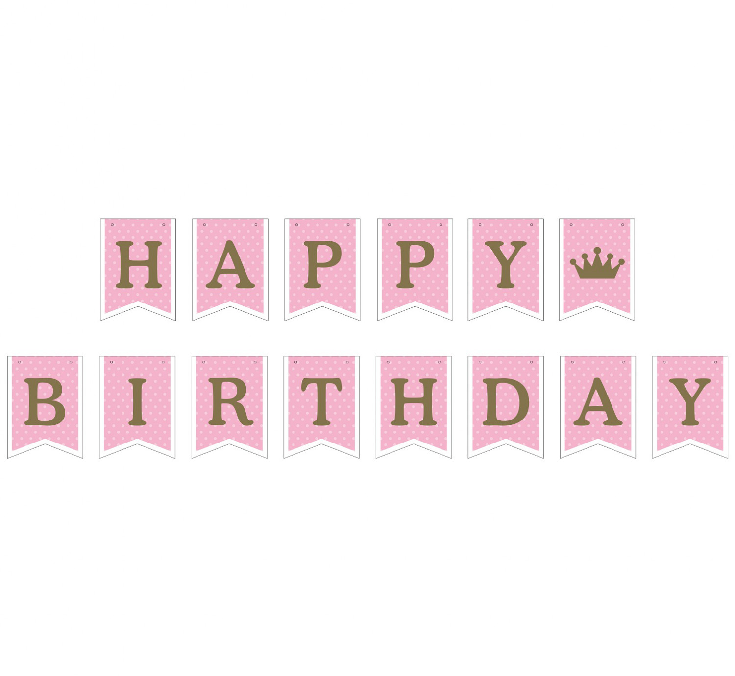 Girlanda urodzinowa "Little Girl", różowa / 11cmx14cmx180cm