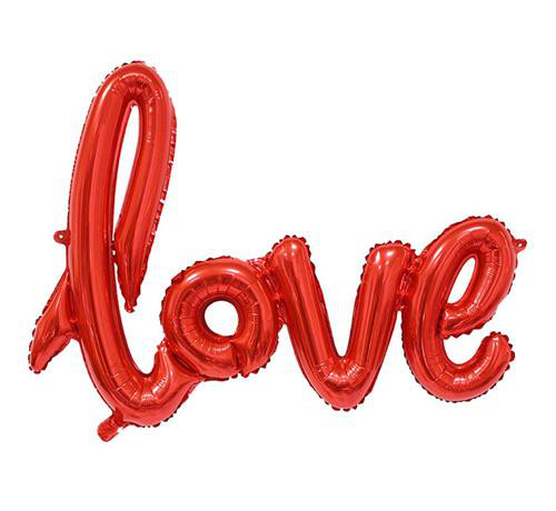 Balon foliowy "Napis LOVE", czerwony, 68 cm