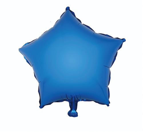 Balon foliowy "Gwiazda", niebieska, 36 cm