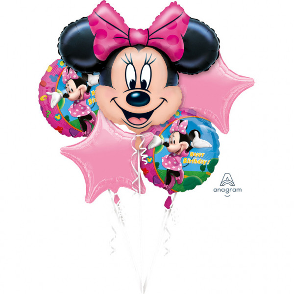 Zestaw balonów na urodziny "Myszka Minnie - Happy Birthday"