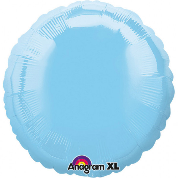 Balon foliowy perłowy - Okrągły jasny niebieski(niezapakowany) / 43 cm