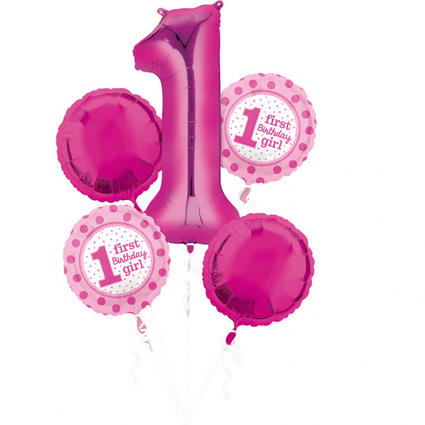 Zestaw balonów na Roczek "1 Birthday Girl"