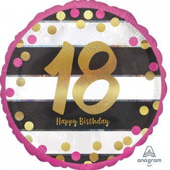 Balon na urodziny foliowy na "18 urodziny" / 3716001