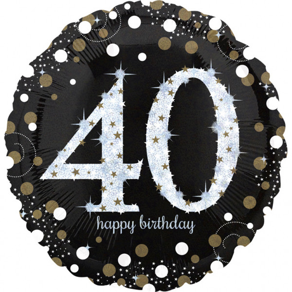 Balon foliowy Jumbo na "40 urodziny" / 71 cm