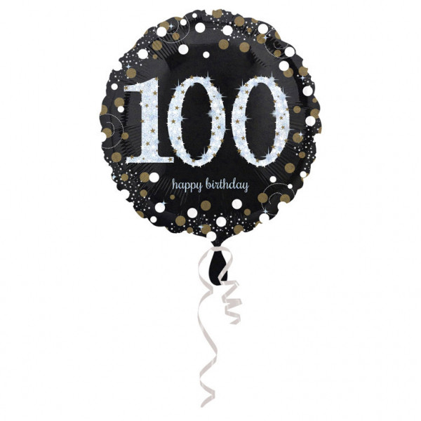 Balon foliowy na "100 urodziny" / 43 cm