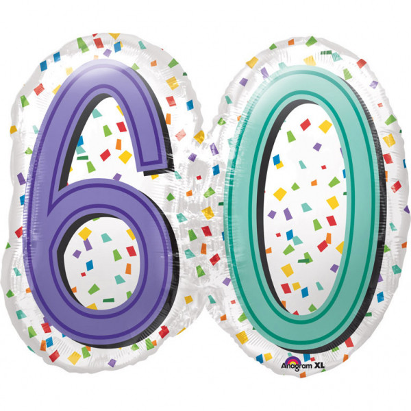 Balon foliowy na "60 urodziny" / 63x55 cm