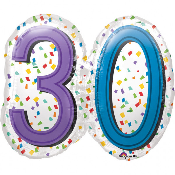 Balon foliowy na "30 urodziny" / 63x55 cm