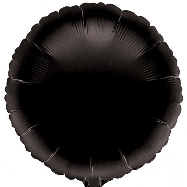 Balon foliowy - Okrągły czarny / 43 cm