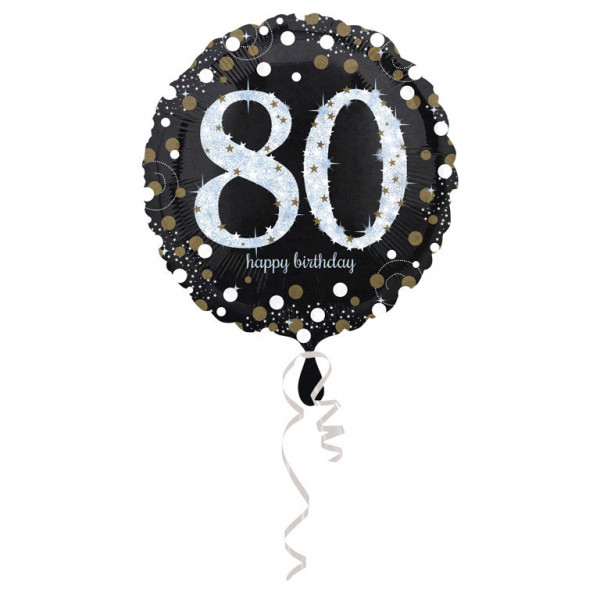 Balon foliowy okrągły "80 Urodziny" Sparkling Celebration, 43 cm