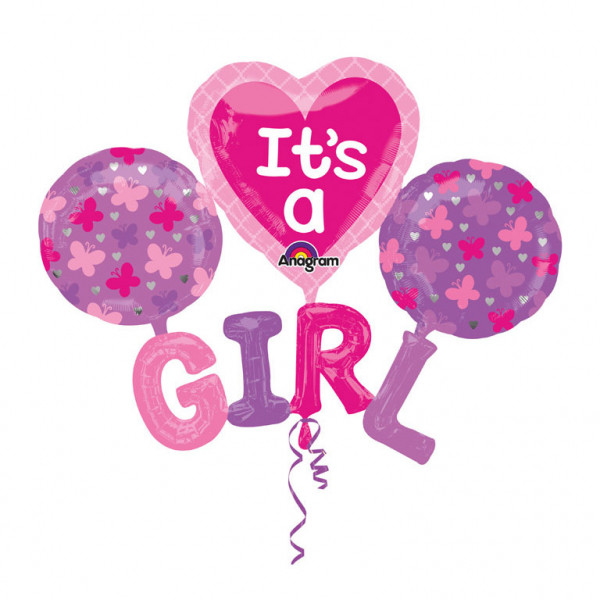 Multi balon na Narodziny dziecka foliowy "It`s a Girl" / 129x101 cm