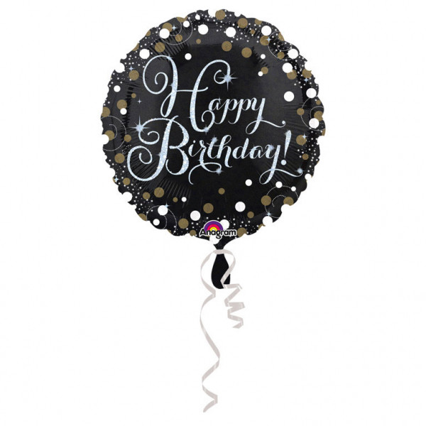 Balon foliowy "Happy Birthday" / 43 cm