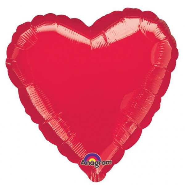 Balon foliowy metalizowany - Serce czerwone / 43 cm