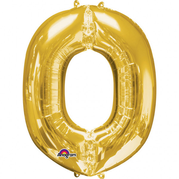 Balon foliowy złota litera "O" / 83 cm