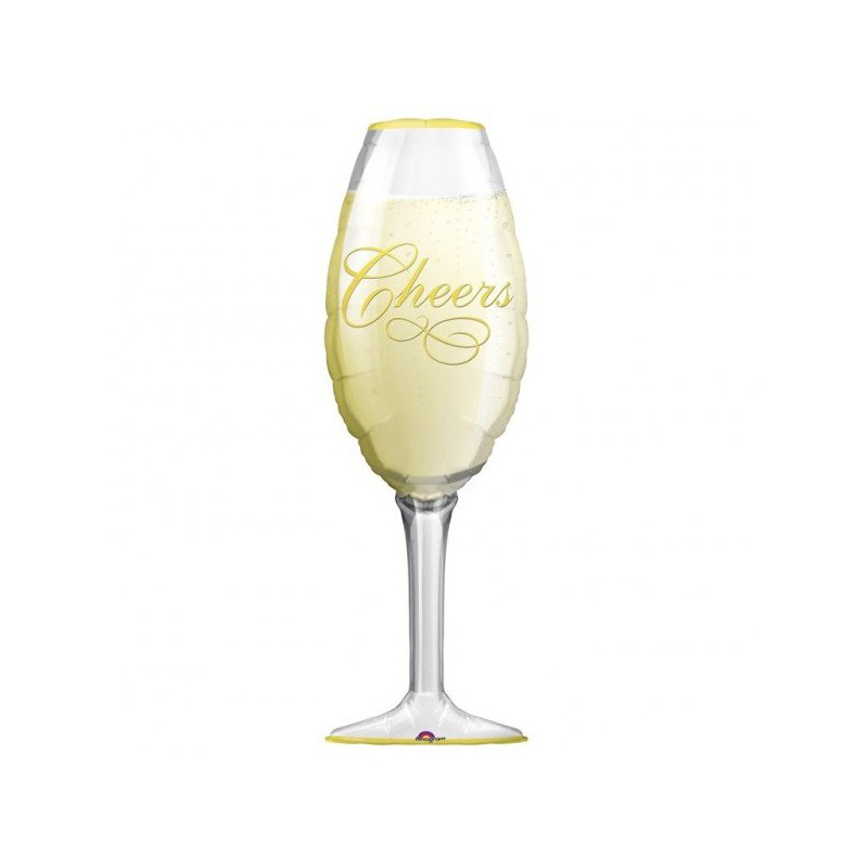 Balon foliowy "Kieliszek szampana Cheers" / 35x97 cm