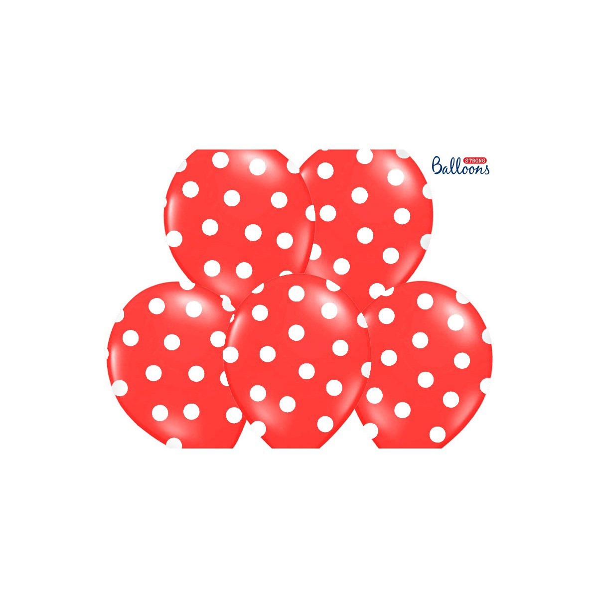 Balony lateksowe z nadrukiem "Kropki", czerwone / 30 cm SB14P-223-007JW/6