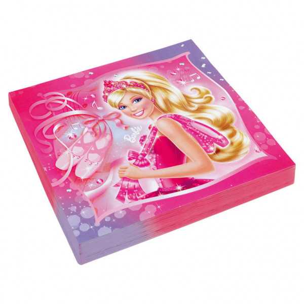 Serwetki "Barbie Różowe Pantofelki" 33x33 cm