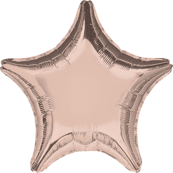 Balon foliowy metalizowany - Gwiazda różowe złoto (niezapakowany)/ 48 cm