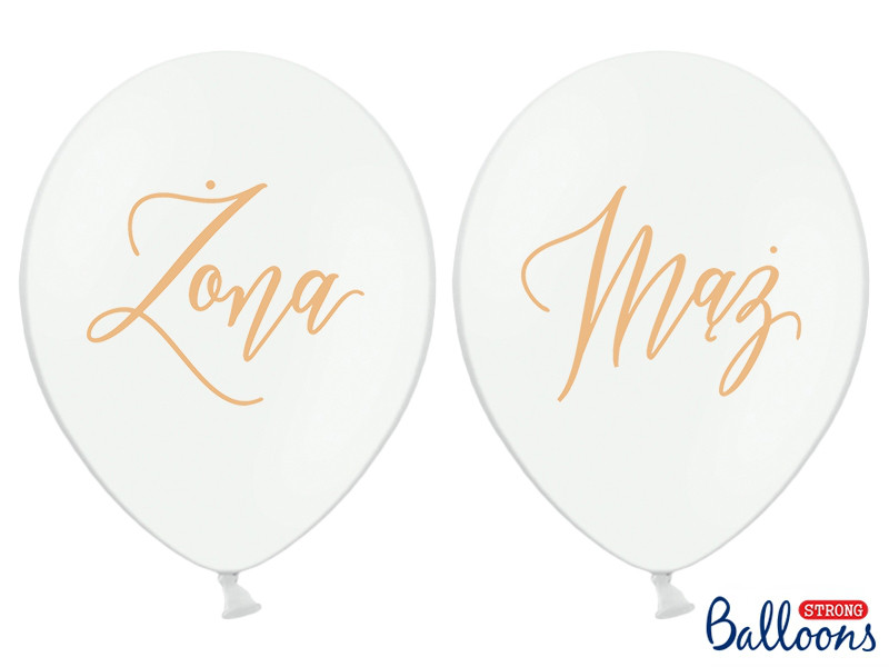 Balony na wesele lateksowe z nadrukiem "Żona, Mąż" / SB14P-273-008-6
