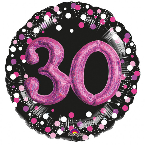 Balon foliowy Multi na "30 urodziny" / 81 cm - 3597601
