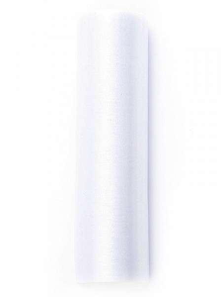 Organza gładka, biała / 0,16x9 m