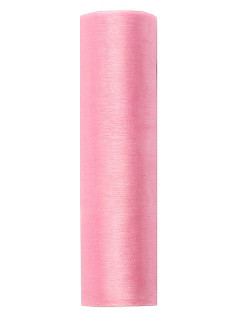 Organza gładka, jasny różowy / 0,16x9 m