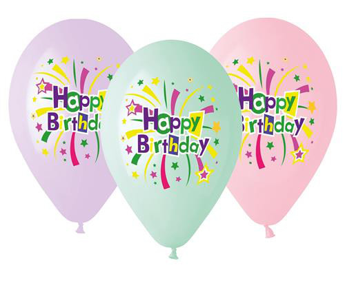 Balony urodzinowe z napisem "Happy Birthday" / GS120/751