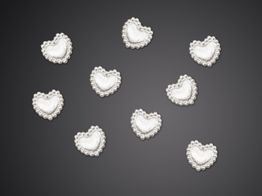 Aplikacje akrylowe Serce, perłowe