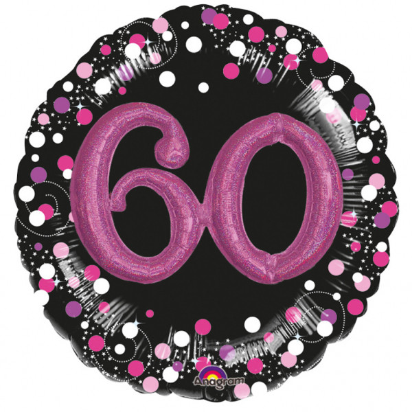 Balon foliowy Multi na "60 urodziny" / 81 cm - 3597901