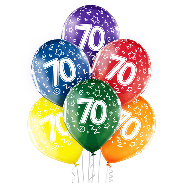 Balony lateksowe na 70 Urodziny