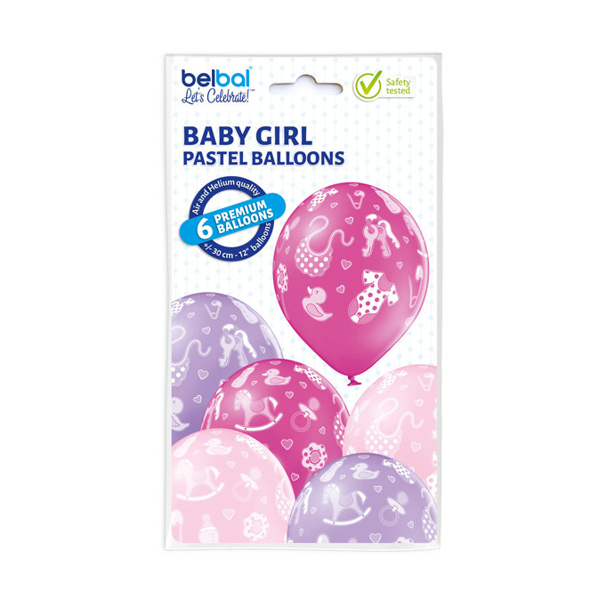 Balony na Narodziny dziecka lateksowe "Shower Baby Girl"