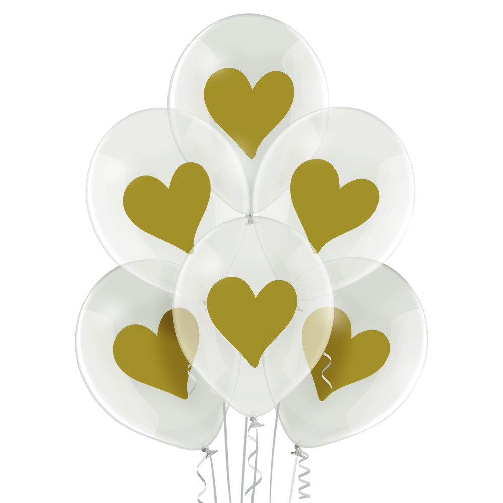 Balony lateksowe "Złote serce"