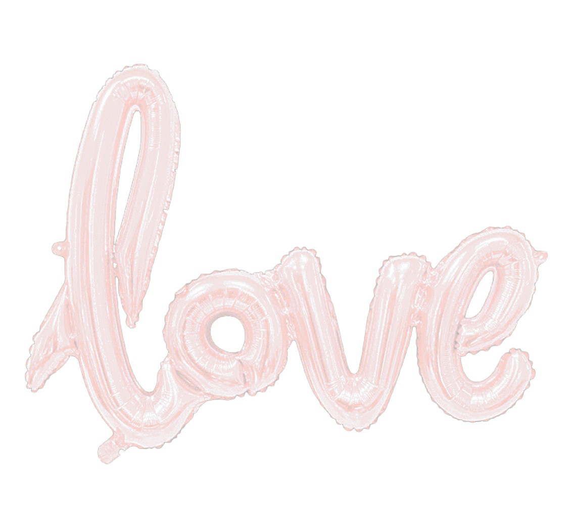 Balon foliowy "Napis LOVE" różowo-złoty 68 cm