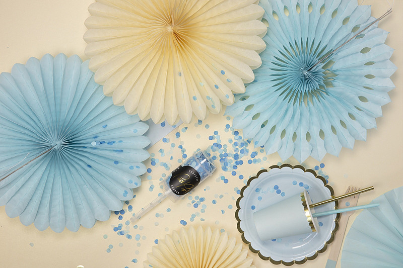 Rozety dekoracyjne, jasny błękit / 20-30 cm