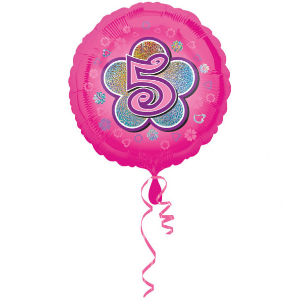 Balon foliowy na "5 urodziny - Kwiat" / 45 cm