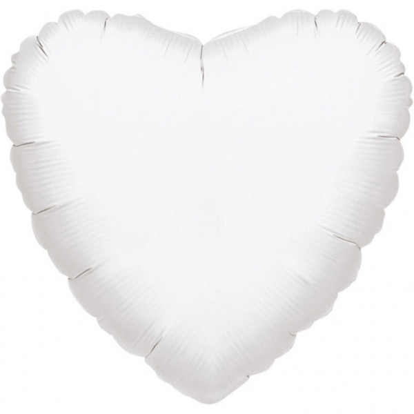 Balon foliowy metalizowany - Serce białe / 43 cm