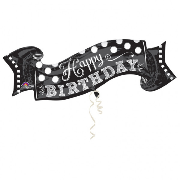 Balon foliowy "Happy Birthday" / 101x48 cm