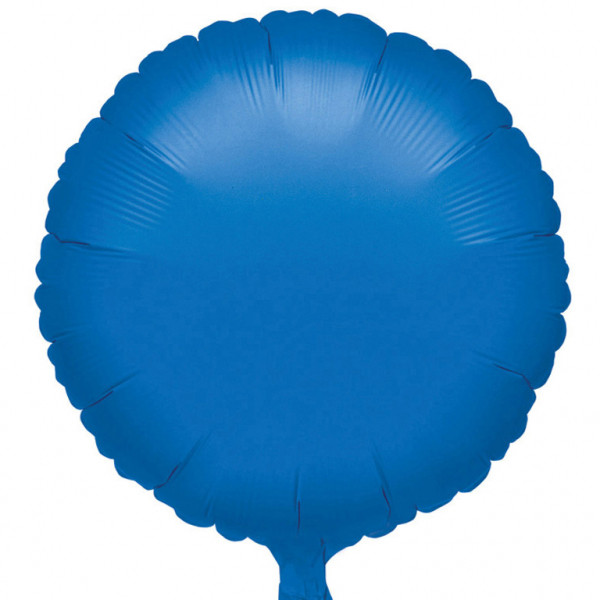 Balon foliowy metalizowany - Okrągły niebieski / 43 cm