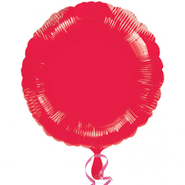 Balon foliowy metalizowany - Okrągły czerwony / 43 cm