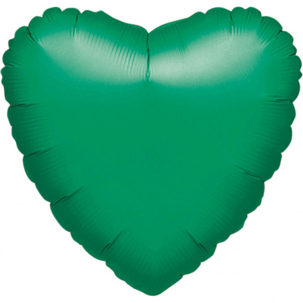 Balon foliowy metalizowany - Serce zielone / 43 cm