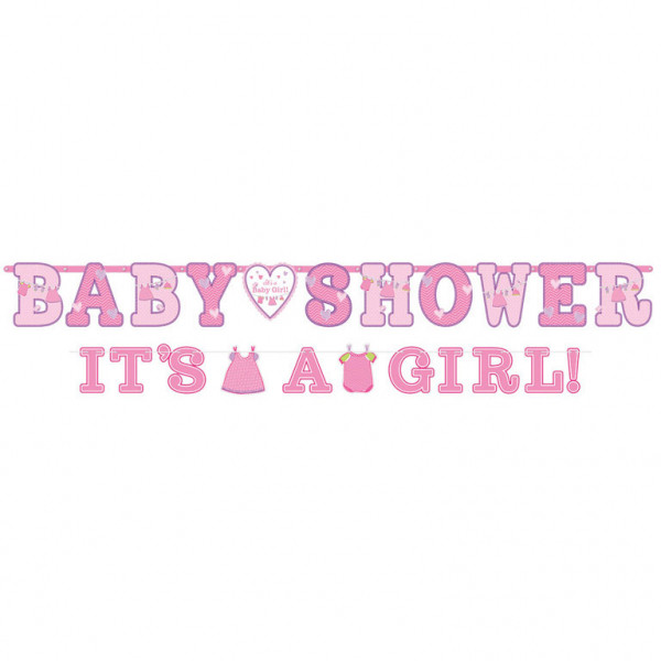 Girlanda na przywitanie dziewczynki "Baby Shower It`s a girl"