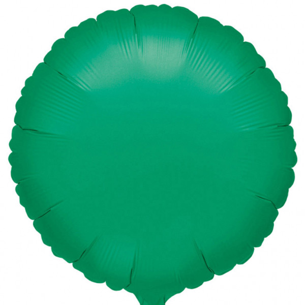 Balon foliowy metalizowany - Okrągły zielony / 43 cm