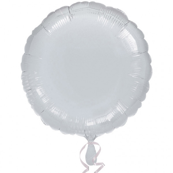 Balon foliowy metalizowany - Okrągły srebrny / 43 cm