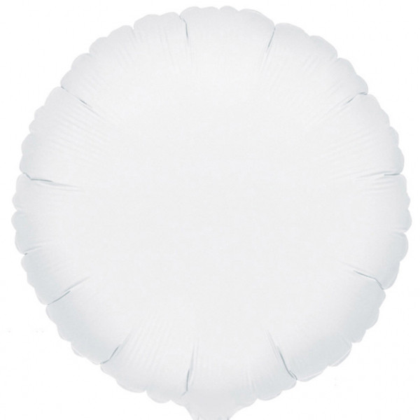 Balon foliowy metalizowany - Okrągły biały . 43 cm