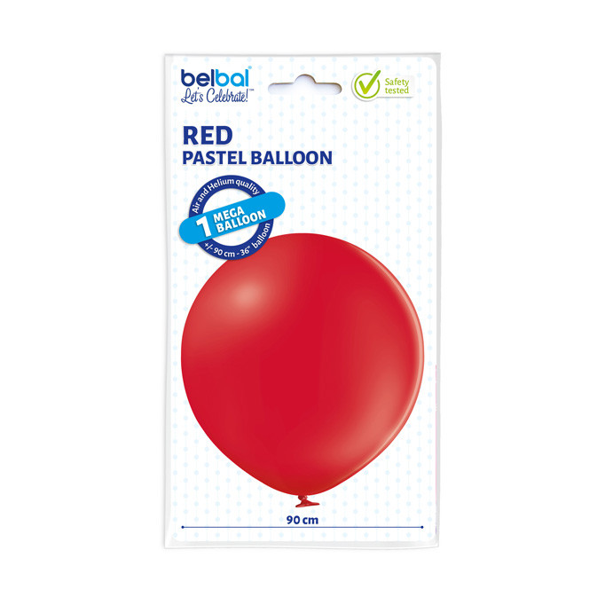 Balon lateksowy OLBO Belbal - pastelowy czerwony / średnica 1 m