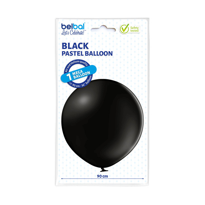 Balon lateksowy OLBO Belbal - pastelowy czarny / średnica 1 m