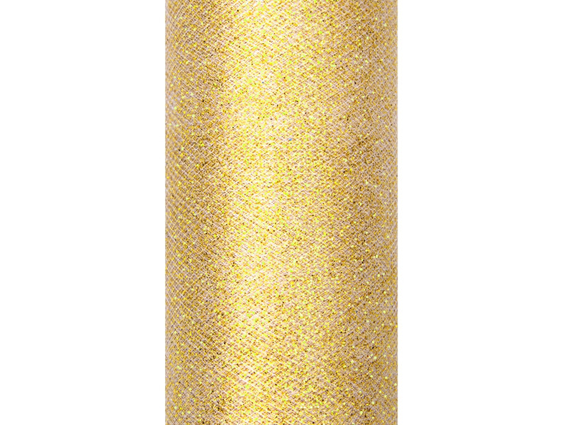 Tiul glittery złoty / 0,15x9 m