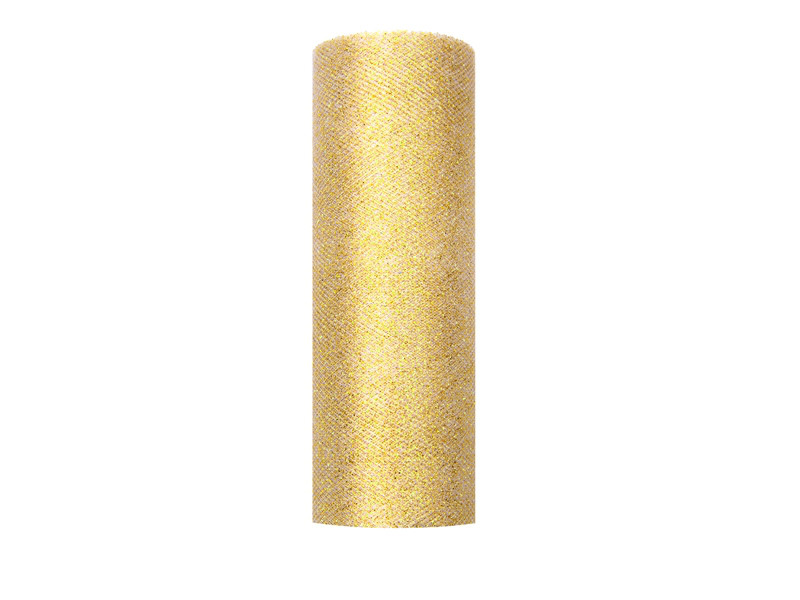 Tiul glittery złoty / 0,15x9 m